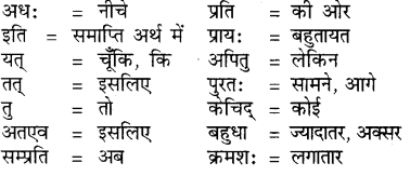 RBSE Class 7 Sanskrit व्याकरण अव्यय प्रकरण 3