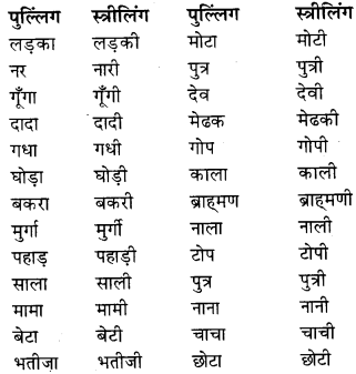 RBSE Class 9 Hindi व्याकरण लिंग 2