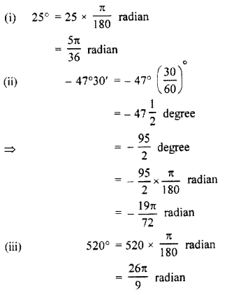 RBSE Solutions for Class 11 Maths Chapter 3 Trigonometric Functions Ex 3.1 