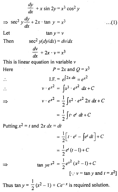 RBSE Solutions for Class 12 Maths Chapter 12 Differential Equation Ex 12.9