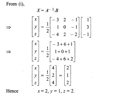 RBSE Solutions for Class 12 Maths Chapter 5 Inverse of a Matrix and Linear Equations 