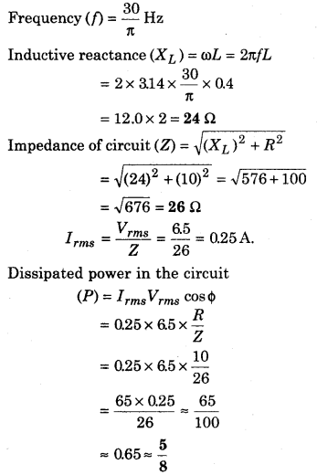 RBSE Solutions for Class 12 Physics Chapter 10 Alternating Current 41