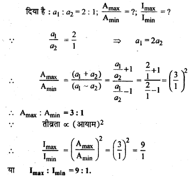 RBSE Solutions for Class 12 Physics Chapter 12 प्रकाश की प्रकृति Numeric Q 1