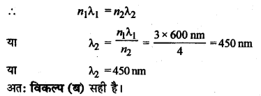 RBSE Solutions for Class 12 Physics Chapter 12 प्रकाश की प्रकृति multiple Q 5.1