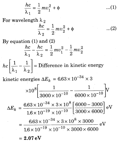 RBSE Solutions for Class 12 Physics Chapter 13 Photoelectric Effect and Matter Waves 17