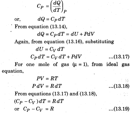 RBSE Solutions for Class 11 Physics Chapter 13 Thermodynamics