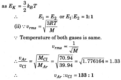RBSE Solutions for Class 11 Physics Chapter 14 Kinetic Theory of Gases