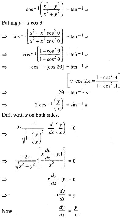 RBSE Solutions for Class 12 Maths Chapter 7 Differentiation Miscellaneous Exercise