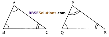 RBSE Solutions for Class 9 Maths Chapter 7 Congruence and Inequalities of Triangles Ex 7.1
