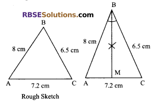 RBSE Solutions for Class 9 Maths Chapter 8 Construction of Triangles Ex 8.1