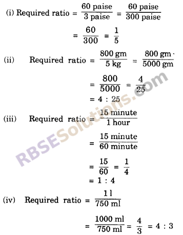 RBSE Solutions for Class 6 Maths Chapter 13 Ratio and Proportion Ex 13.1 image 4