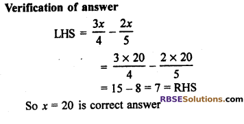RBSE Solutions for Class 7 Maths Chapter 14 Simple Equation Ex 14.1