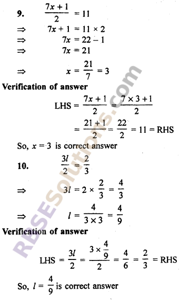 RBSE Solutions for Class 7 Maths Chapter 14 Simple Equation Ex 14.1