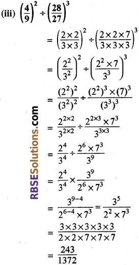 Rajasthan Board RBSE Class 8 Maths Chapter 3 Powers and Exponents Ex 3.1 22a