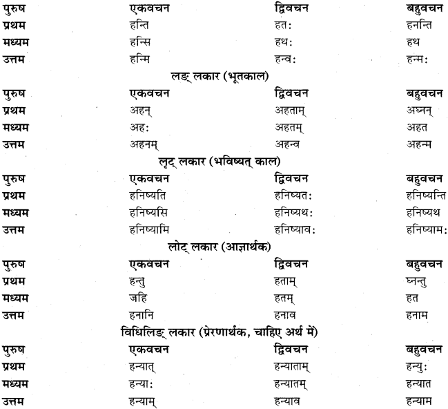 RBSE Class 11 Sanskrit व्याकरणम् धातुरूप प्रकरणम् 11
