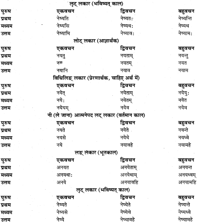 RBSE Class 11 Sanskrit व्याकरणम् धातुरूप प्रकरणम् 34