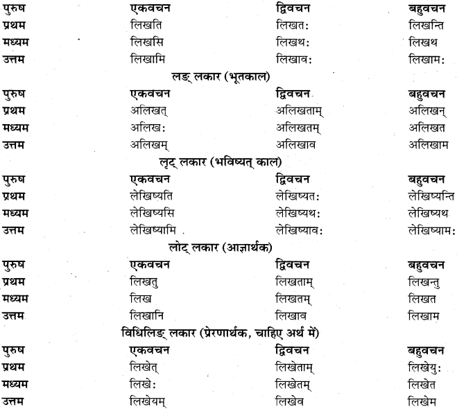 RBSE Class 11 Sanskrit व्याकरणम् धातुरूप प्रकरणम् 8