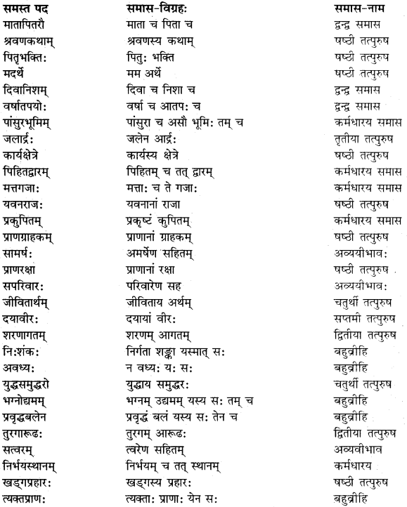 RBSE Class 11 Sanskrit व्याकरणम् समास प्रकरणम् 31