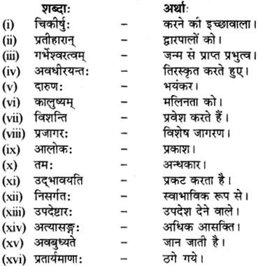 RBSE Solutions for Class 12 Sanskrit Chapter गुरूपदेशः 11