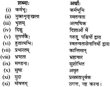 RBSE Solutions for Class 12 Sanskrit विजेत्र Chapter 12 मातृवन्दना-गीतिः 8