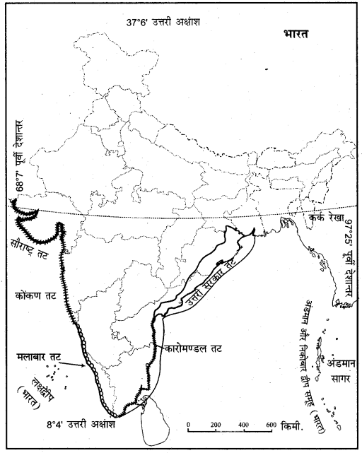 RBSE Solutions for Class 11 Indian Geography Chapter 1 भारत की स्थिति, विस्तार व अवस्थिति 2