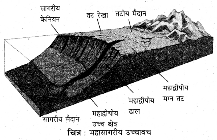 RBSE Solutions for Class 11 Physical Geography Chapter 19 महासागर उच्चावच, तापमान एवं लवणता 1