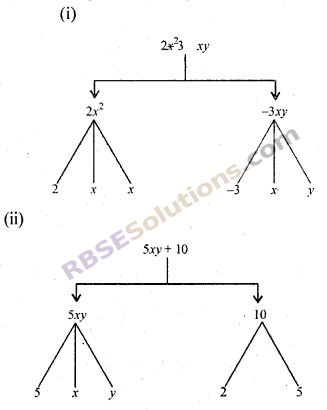 RBSE Solutions for Class 7 Maths Chapter 13 बीजीय व्यंजक Additional Questions