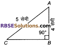 RBSE Solutions for Class 9 Maths Chapter 14 न्यून कोणों के त्रिकोणमितीय अनुपात Additional Questions 
