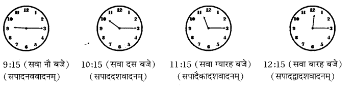 RBSE Class 10 Sanskrit व्याकरणम् घटिका चित्र साहाय्य समय-लेखनम् image 4