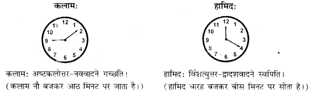 RBSE Class 10 Sanskrit व्याकरणम् घटिका चित्र साहाय्य समय-लेखनम् image 8