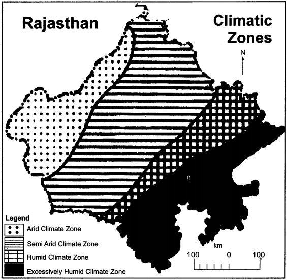 RBSE Solutions for Class 11 Indian Geography Chapter 13 Rajasthan Climate Vegetation and Soil img-1