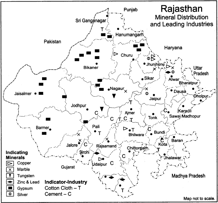RBSE Solutions for Class 12 Geography Chapter 24 Rajasthan Minerals and Industries img-1