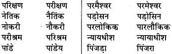 RBSE Class 7 Hindi व्याकरण वर्तनी अशुद्ध-शुद्ध शब्द 2