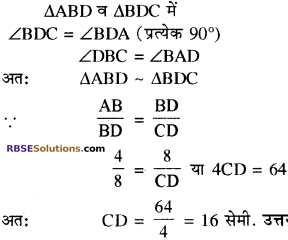 RBSE Solutions for Class 10 Maths Chapter 11 समरूपता Additional Questions 24