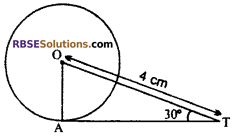 RBSE Solutions for Class 10 Maths Chapter 13 Circle and Tangent Additional Questions 4