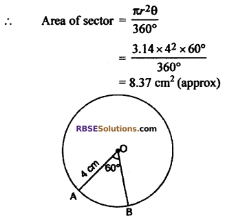 RBSE Solutions for Class 10 Maths Chapter 15 Circumference and Area of a Circle Additional Questions 16