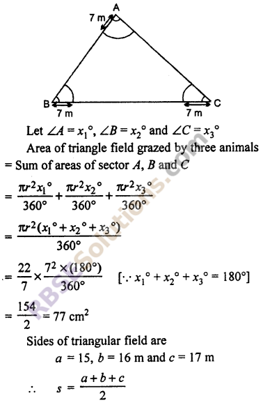 RBSE Solutions for Class 10 Maths Chapter 15 Circumference and Area of a Circle Additional Questions 29