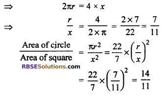 RBSE Solutions for Class 10 Maths Chapter 15 Circumference and Area of a Circle Additional Questions 6