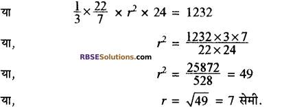 RBSE Solutions for Class 10 Maths Chapter 16 पृष्ठीय क्षेत्रफल एवं आयतन Ex 16.3 5