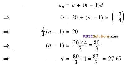 RBSE Solutions for Class 10 Maths Chapter 5 समान्तर श्रेढ़ी Additional Questions 2