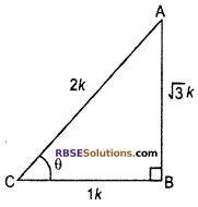 RBSE Solutions for Class 10 Maths Chapter 6 Trigonometric Ratios Additional Questions 3