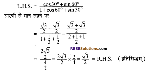 RBSE Solutions for Class 10 Maths Chapter 6 त्रिकोणमितीय अनुपात Additional Questions 19