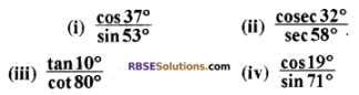 RBSE Solutions for Class 10 Maths Chapter 7 त्रिकोणमितीय सर्वसमिकाएँ Ex 7.2 1