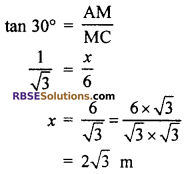 RBSE Solutions for Class 10 Maths Chapter 8 Height and Distance Additional Questions 11