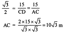 RBSE Solutions for Class 10 Maths Chapter 8 Height and Distance Additional Questions 15