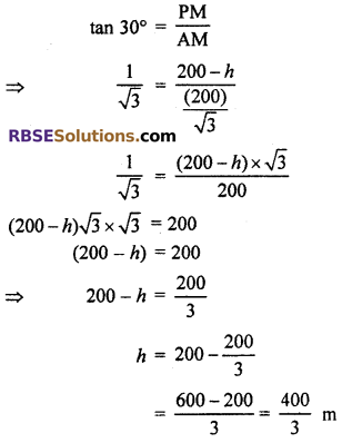 RBSE Solutions for Class 10 Maths Chapter 8 Height and Distance Additional Questions 18