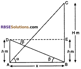 RBSE Solutions for Class 10 Maths Chapter 8 Height and Distance Additional Questions 23
