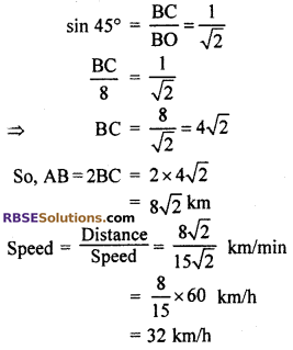 RBSE Solutions for Class 10 Maths Chapter 8 Height and Distance Additional Questions 30