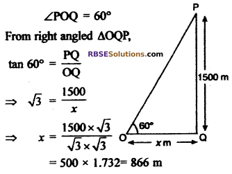 RBSE Solutions for Class 10 Maths Chapter 8 Height and Distance Additional Questions 33