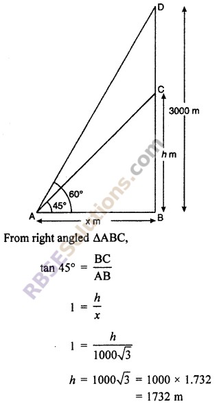 RBSE Solutions for Class 10 Maths Chapter 8 Height and Distance Additional Questions 35